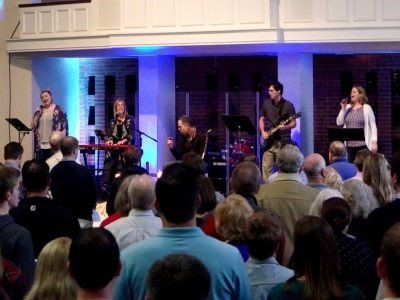 Our Modern Worship team leading a worship service.